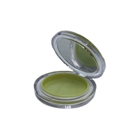 Yuecai Boîtier compact rond translucide ambre vide avec miroir intégré, finition dorée, pour fard à joues et illuminateur en poudre, vente en gros