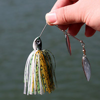 SEASKY – leurre Spinnerbait personnalisé pour la pêche en eau salée, leurre pour attraper des bars, feuilles de saule, brochet, perche, Spinnerbait, Set d'appâts, 10g, 14g