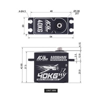 AGFRC CNC 40kg Couple 0.085sec Vitesse Titanium Gear 25T Brushless Digital 4.8-8.4V RC Servo pour avion RC