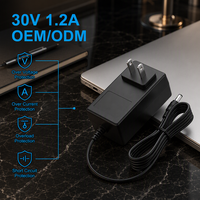 Alimentation électrique AC/DC murale personnalisable, 24V 1.5A, 30V 1.2A, prise US, adaptateur secteur pour éclairage LED, livraison directe d'usine