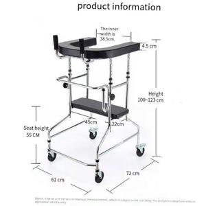 Déambulateur de type coudière pour adultes avec siège et roues, aide à la mobilité pour la rééducation - Product Image 3