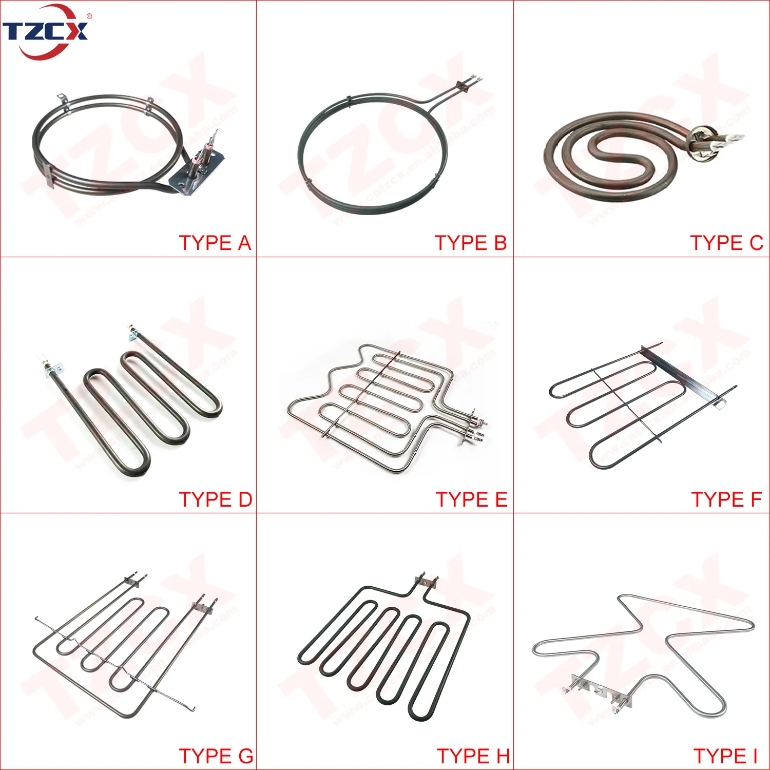 CE certified TZCX brand customized different watt and voltage round air heater oven heating element