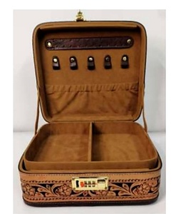 Caja de Almacenamiento de Joyas Clásica Buff TC Cow con Cierre Decorativo Dorado PDM y Acabado Importado de Primera Calidad para Organización del Hogar - Product Image 3