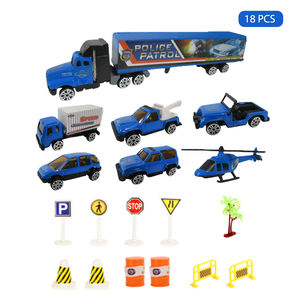 Juego de 18 Coches de Policía de Aleación con Movimiento de Rueda Libre Inercial, Vehículos de Rescate de Metal Fundido a Presión Realistas para Niños, Juego Imaginativo - Product Image 4