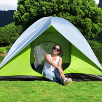 Tente de camping d'extérieur imperméable à double couche pour 4 saisons, facile à installer, légère et portable