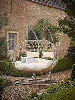 Chaise à bascule double - Cadre en acier de style décontracté, design de balançoire de jardin d'extérieur très vendu
