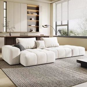 طقم أريكة على شكل حرف L بأسلوب اسكندنافي، أريكة زاوية كبيرة من القماش الأخضر لغرفة المعيشة، أريكة حديثة قطاعية للمنزل والشقق - Product Image 3