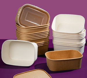 2024 одноразовая белая бумажная чаша из крафт-бумаги с крышкой для домашних животных/полипропиленовая упаковка оптом хорошего качества - Product Image 5