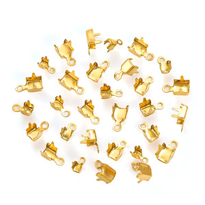Fermoir d'extrémité de chaîne en strass |   Connecteur en acier inoxydable plaqué or PVD 18 carats, chaîne tennis en cristal de 2 mm, fabrication de bijoux Aceworks - Product Image 2