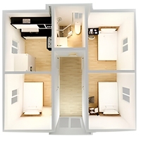Contenedor Desmontable de 10 pies, 20 pies, 40 pies, Casa Modular Prefabricada Portátil, Diseño Plegable, Instalación Rápida, Edificio de Oficinas