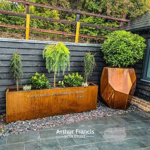 Maceta de Acero Corten Personalizable, Maceta Cúbica de Acero Corten para Interiores, Macetas de Acero Corten - Product Image 3