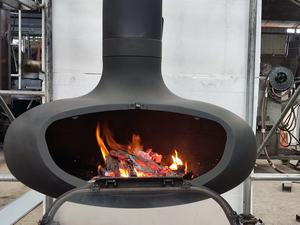 <span class=keywords><strong>Chimenea</strong></span> de Leña de Alta Calidad para Interiores, Giratoria 360 Grados, con <span class=keywords><strong>Puerta</strong></span> de Vidrio, Montada en el Techo - Product Image 5