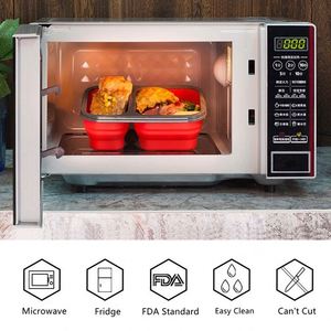 Eco-Friendly Silicone Bento Lunch <b>Box</b> Collapsible and Multi-Use Microwave Dishwasher Freezer Safe Food <b>Container</b> - Product Image 6