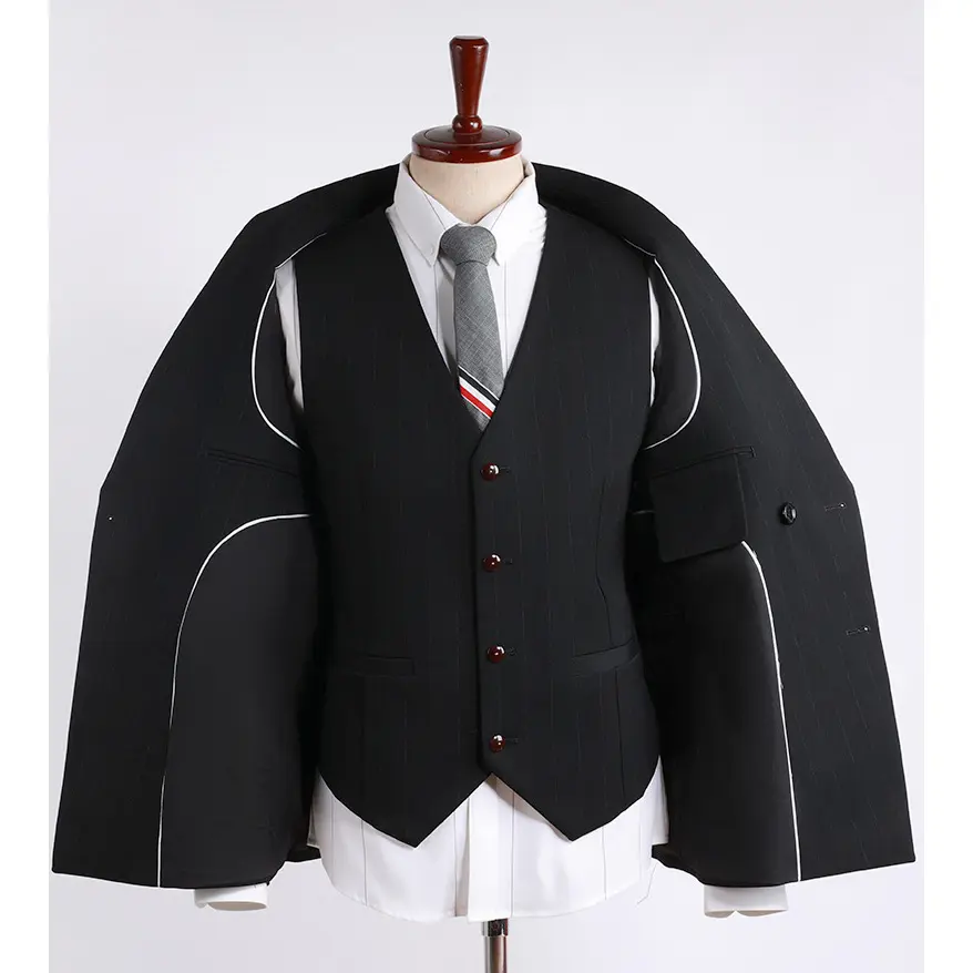 5XL Jacket + Vest + Pants High-end Brand Formal Business Mens Suit Three-piece Groom Wedding Dress Solid Color Suit