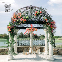 BLVE personnalisé extérieur grande pierre blanche sculpture jardin pilier romain mariage Gazebo marbre Gazebos