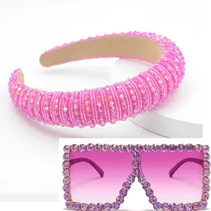 New Set Matching Sunglasses Headbands Set Ladies Fashion Summer Sunglass Design Clear Purses