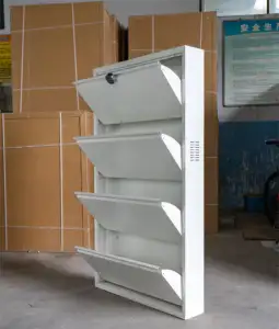 Gabinete <span class=keywords><strong>de</strong></span> zapatos <span class=keywords><strong>de</strong></span> metal <span class=keywords><strong>de</strong></span> estilo moderno Gabinete <span class=keywords><strong>de</strong></span> estante <span class=keywords><strong>de</strong></span> zapatos <span class=keywords><strong>de</strong></span> 4 capas para el hogar Gabinete moderno <span class=keywords><strong>de</strong></span> zapatos - Product Image 1