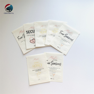Customized White Kraft <strong>Paper</strong> 3 Sides Seal Powder Packaging Flat Pouch Biodegradable Heat Sealable <strong>Bag</strong> Cosmetic Sachet - Product Image 1