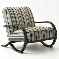 Fauteuil Rétro Antique Rustique de Luxe Style Nordique, Fauteuil Moderne en Tissu pour Salon et Chambre, Chaise d'Appoint Confortable