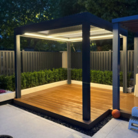 Pavillon extérieur en aluminium à lames orientables automatiques, personnalisé haut de gamme, pour villa de cour