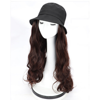 Vente en gros, couverture complète de la tête, bob pour femmes, noir, rouge, cheveux longs bouclés, bob