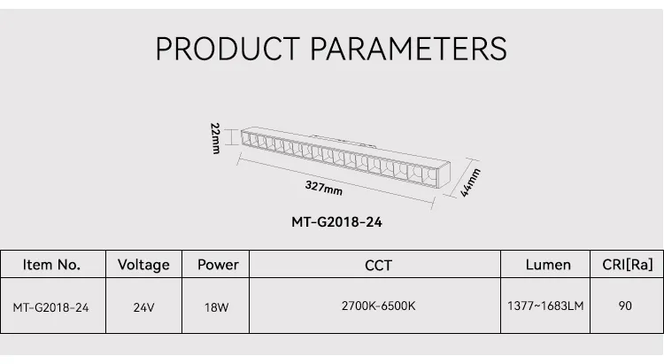 Éclairage sur rail magnétique DC 24v Basse tension ultra mince 18W Système de contrôle intelligent Éclairage sur rail magnétique à LED