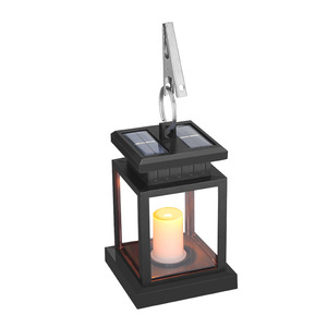 Lampe solaire de jardin décorative extérieure à LED en forme de bougie suspendue avec panneau en silicium monocristallin à haute efficacité de charge - Product Image 3