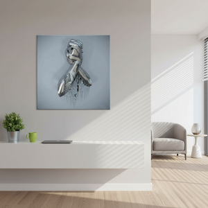 Personalized Metallic Hands Canvas Print: Elegant Silver Wall Art,<b>WRAPPED</b> CANVAS - Product Image 3