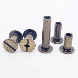 Tornillos de encuadernación Chicago de <span class=keywords><strong>cabeza</strong></span> plana y cruzada en negro mate, tornillos de encuadernación para libros, métricos/pulgadas, clase 8, rosca fina - Product Image 3