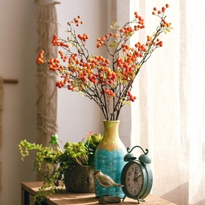 Tiges de baies rouges artificielles, branches de houx d'<span class=keywords><strong>hiver</strong></span> avec feuilles vertes pour centre de table, <span class=keywords><strong>décoration</strong></span> de mariage, garnitures de vase - Product Image 2