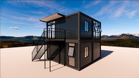 Villa moderne préfabriquée détachable de 20 pi x 4 pi, bureaux conteneurs, maisons mobiles en kit, panneaux sandwich en acier