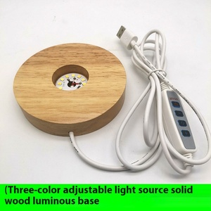 USB LED ánh sáng ban đêm gỗ rắn giữ đèn thiết kế hiện đại <span class=keywords><strong>3D</strong></span> Pha Lê tự làm quà tặng sáng tạo thủ công cơ sở Pin Plug-in bán buôn - Product Image 6