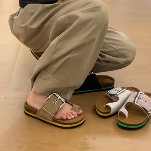 Sandales <span class=keywords><strong>Birkenstock</strong></span> à plateforme pour femmes, avec boucle métallique grande taille, en faux daim, décontractées, pour l'extérieur - Product Image 5