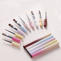 Pinceau de manucure UV en gel de haute qualité à double embout avec manche métallique, outil de peinture et de dessin, pinceaux à dégradé de couleurs, pointe de stylo remplaçable