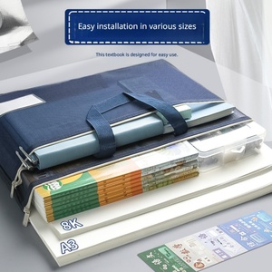 Sac à documents en maille avec fermeture éclair, poignée et poche pour étiquette, organiseur de dossiers imperméable pour le bureau, l'école, les voyages d'affaires - Product Image 3
