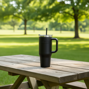 Vevor Vaso Térmico de Acero Inoxidable de 40 Oz con Pajita, Taza de Viaje Negra para Café - Product Image 2