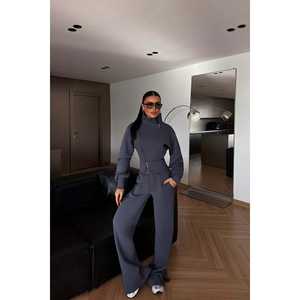 Survêtement d'hiver gris fumé pour garçons avec fermeture éclair, personnalisable, à capuche, pour le sport et la gym, confortable, respirant, coupe-vent, options grandes tailles - Product Image 2