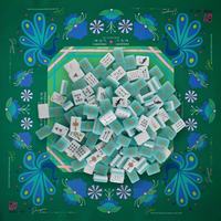 Tapis de Mahjong Peacock Folk Art, Mahjong américain 160 tuiles, vert émeraude, en acrylique, style océan, pour les soirées hebdomadaires de tournoi en club