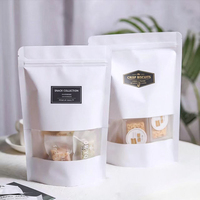 Sachets refermables personnalisés de qualité alimentaire avec fenêtre, pour chips, noix, sucre et aliments secs, 100 pièces