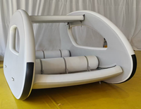 Bateau ponton gonflable en PVC avec moteur, plateforme flottante pour jeux aquatiques, idéal pour lac, mer et station balnéaire