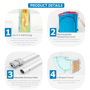 Chine OEM usine fournisseur Offre Spéciale 180min minuterie Portable pliable Compact électrique sèche-linge Machine - Product Image 5