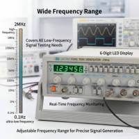 Générateur de signaux 2 MHz avec affichage LED à 6 chiffres et compteur de fréquence intégré pour une génération de signaux précise