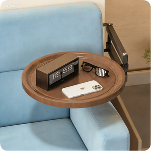 <span class=keywords><strong>Tavolo</strong></span> Pieghevole da Parete in Acciaio Inox con Ripiano Retrattile, Design Compatto Rotondo per Soggiorno - Product Image 1