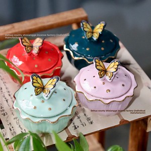 In stile cinese squisito barattolo di ceramica a farfalla di lunga durata antico Agarwood crema portatile solido Eau De Parfum <span class=keywords><strong>Fragrance</strong></span> gel - Product Image 4