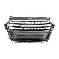 Calandre avant RS1 améliorée pour Audi A1 S1 2016 2017 2018, en ABS noir brillant, motif nid d'abeille