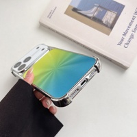 Coque de téléphone de luxe plaquée effet dégradé Aurore avec protection d'objectif pour iPhone 17 16 15 14 13 Pro Max
