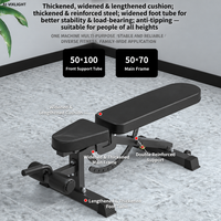 VIXLIGHT BP-010 Soporte para Barra con Plataforma Inclinada, Plana y Declinada para Abdominales, con Polea, Estructura de Acero Resistente y Plegable