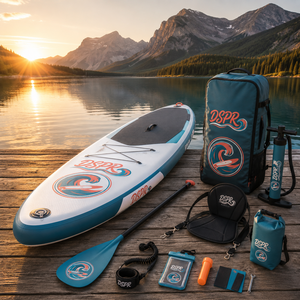 Planche de paddle gonflable tout-en-un OEM économique avec design portable écologique et système à 3 ailerons, accessoires inclus - Product Image 1