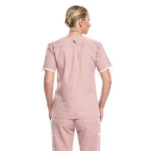 Super macios uniformes médicos enfermeira médica esfrega conjuntos entalhe pescoço top calças conjuntos - Product Image 5