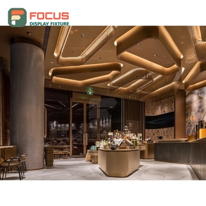 Mostrador de Servicio para Cafetería de Alta Capacidad con Panel de Vidrio Templado, Zona de Exhibición de Accesorios, Mostrador de Caja para Cafetería - Product Image 2